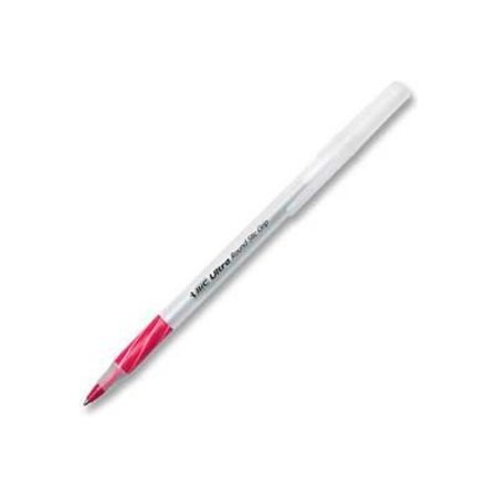 BIC BicUltra Round Stic Grip Ballpoint Stick Pen, Medium, Red Ink, Dozen GSMG11RD